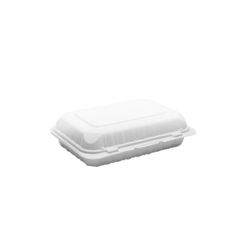 (ONLY 11cs Available at Scarborough Warehouse)#96 | Microwavable PP White Rectangular Clamshell Food Container | 9x6x2.6