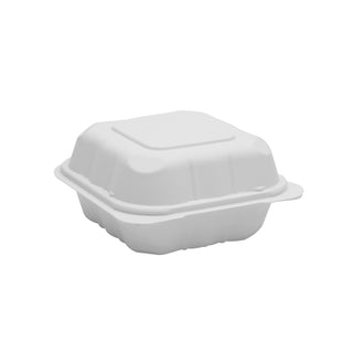 #61 | Microwavable PP Square Clamshell Food Container | 6x6x3