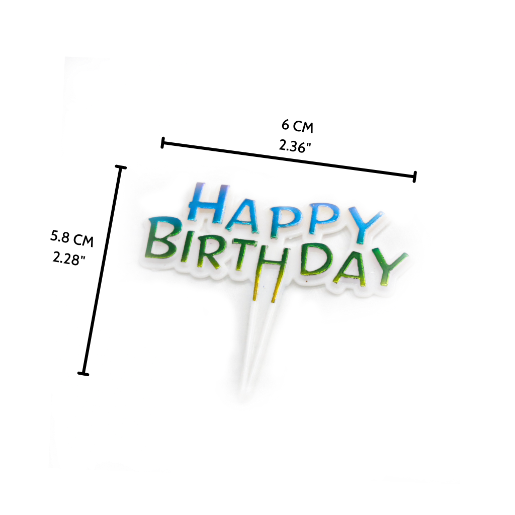 Mini Happy Birthday Acrylic Cake Topper  size description