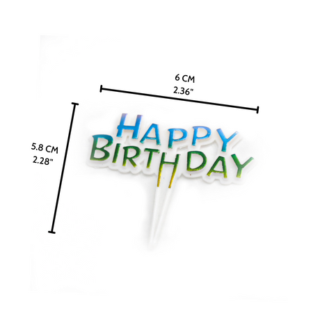 Mini Happy Birthday Acrylic Cake Topper  size description