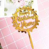 Happy Mother's Day Acrylic Cake Topper - 10 Pcs