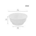 HD-360 | 12oz Microwaveable PP White Round Bowl (Base Only) - 600 Pcs