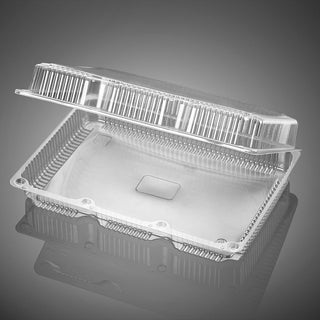 J051 | Clear Rectangular Hinged Container | 12.2x8.58x2.95