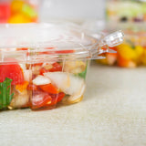 PLS-12 | 12oz PET Clear Rectangular Hinged Safety Lock Salad Container - 240 Sets
