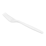 7" Compostable PLA Bio Fork in white background