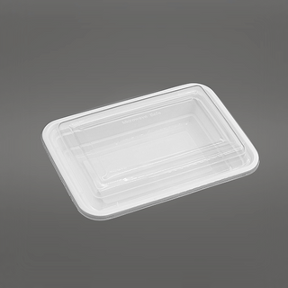 RE-16 | HD 16oz Microwaveable PP White Rectangular Container W/ Lid - 150 Sets