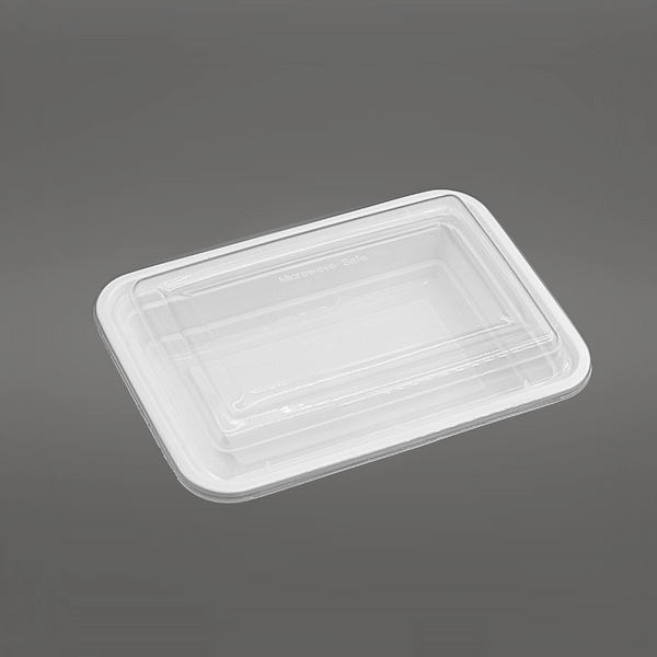 RE-16, HD 16oz Microwaveable White Rectangular To Go Container W/ Lid