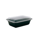HD 24oz Microwaveable PP Black Rectangular Container  in a white background