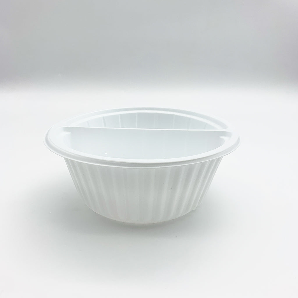 Microwaveable PP White Bowl 2 compartments