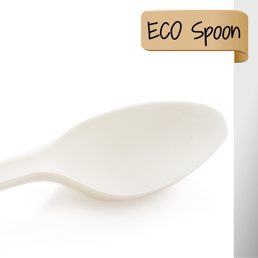 80653 | 7" Compostable PLA Bio Soup Spoon - 1000 Pcs