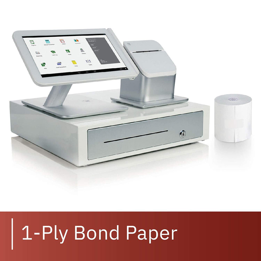 1-Ply Bond Paper Cash Register Rolls | 3" x 150' - 50 Rolls