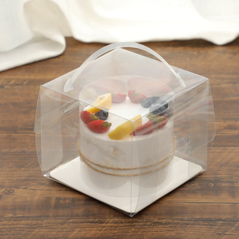 Clear Square Cake Box W/ Handle & Board | Ideal for 3