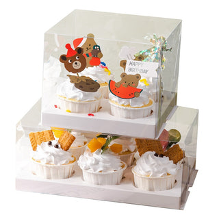 (4 Regular & 4 Tall & 12 Regular & 12 Tall In Stock!) Clear Cupcake Box | Fits 2/4/6/12 Cupcakes Or Muffins - 10 Sets