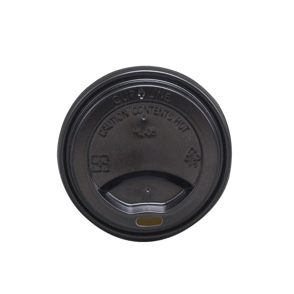 D90 | Black Round Lid | Fit 12/16/20oz Hot Paper Cup - 1000 Pcs - HD Plastic Product (Canada). Inc