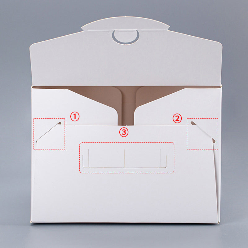 8" Pink Cake Box W/ White Square Base Board customizable instruction