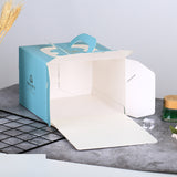 8" White Cake Box W/ White Square Base Board | 10.2x10.2x6.1" - 50 Sets