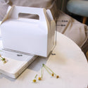 Eco-Friendly White Cake Box W/ Handle | 16x9x9.5cm - 100 Pcs - HD Plastic Product (Canada). Inc
