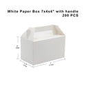 Eco-Friendly White Cake Paper Box W/ Handle | 7x3.75x4
