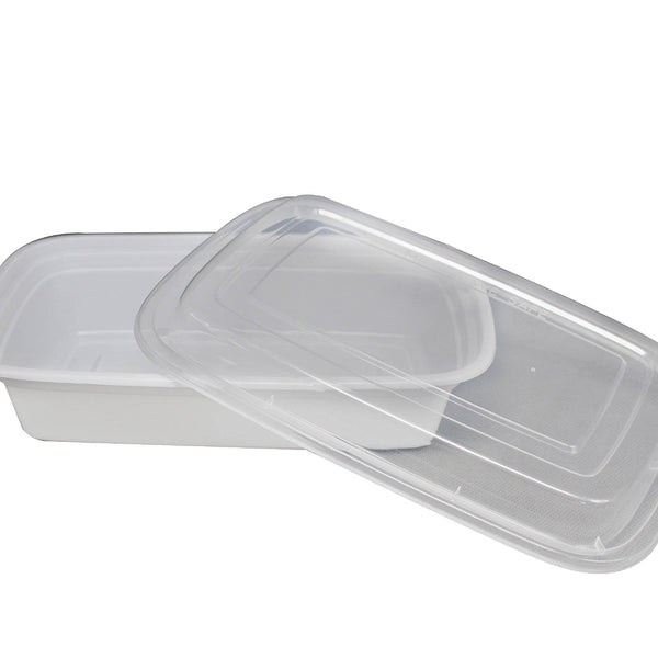 Microwave container - 750 cc - 182 series wide white