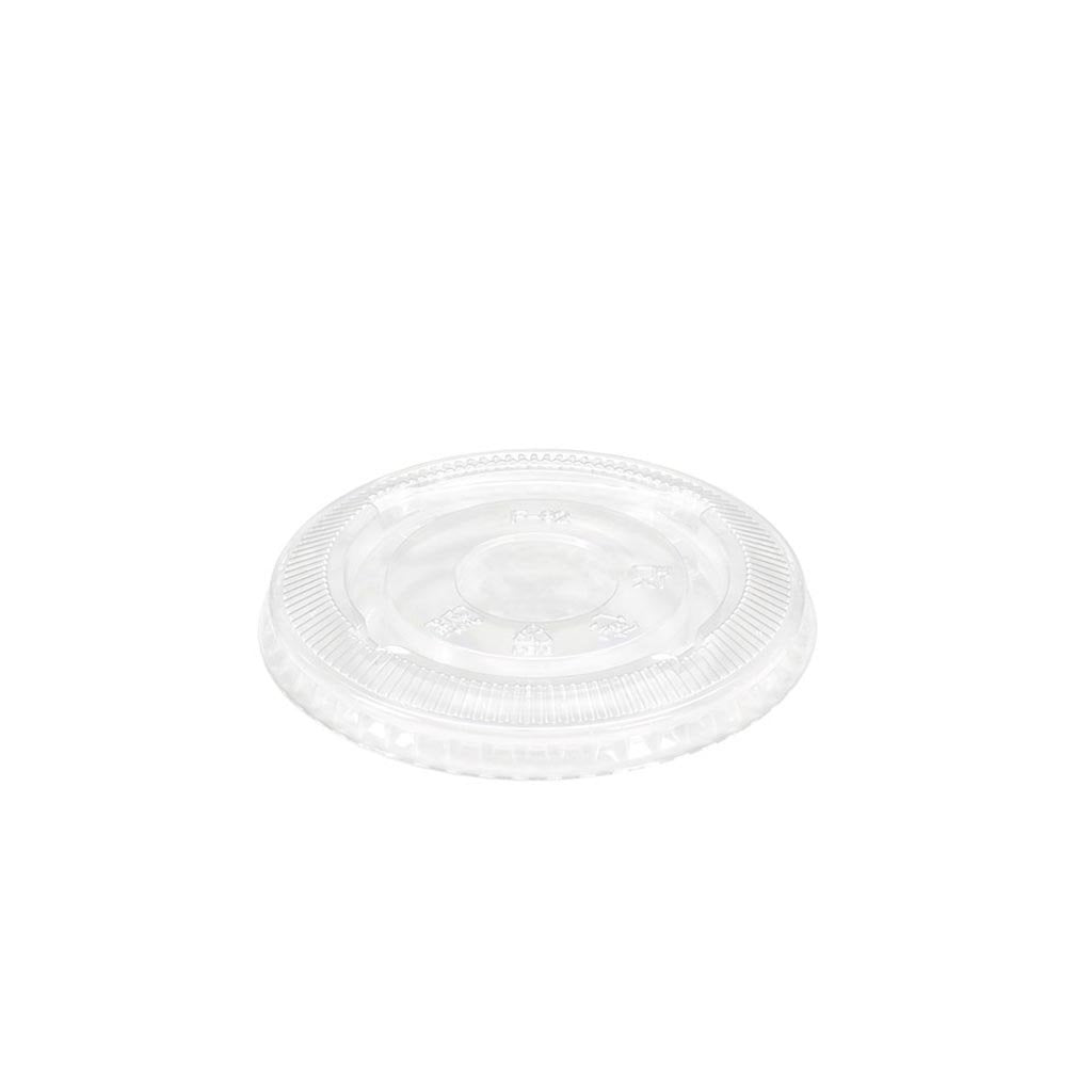 92mm PET Clear Round Flat Lid in a white background