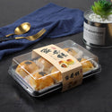 6 Compartment Plastic Mini Cake Clear Box  with cookies inside
