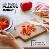 6.4" Individually Wrapped White Plastic Knife Cut