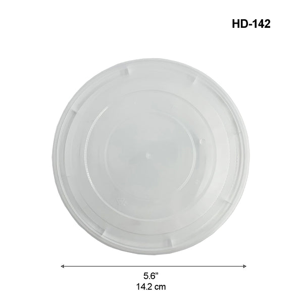 HD-142 | 142mm PP Clear Round Lid | Fit HD-700/HD-850/HD-999 Bowl (Lid Only) - Size