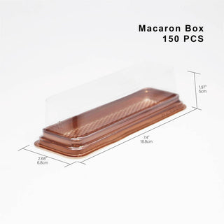 Macaron PET Clear Rectangular Box W/ Lid | 6.5x1.57x1.77