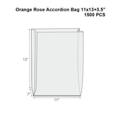 OPP Orange Rose Stand Up Bakery Bag | 11x13+3.5" - 1500 Pcs - HD Plastic Product (Canada). Inc