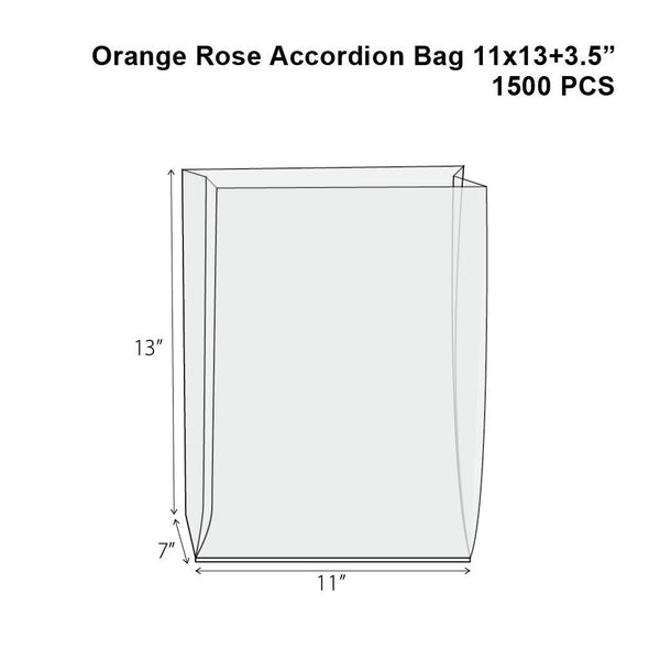 OPP Orange Rose Stand Up Bakery Bag | 11x13+3.5