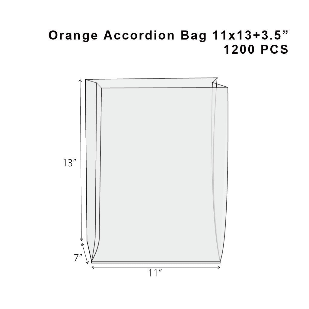 OPP Orange Stand Up Bakery Bag | 11x13+3.5" - 1200 Pcs - HD Plastic Product (Canada). Inc