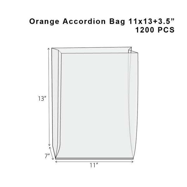 OPP Orange Stand Up Bakery Bag | 11x13+3.5