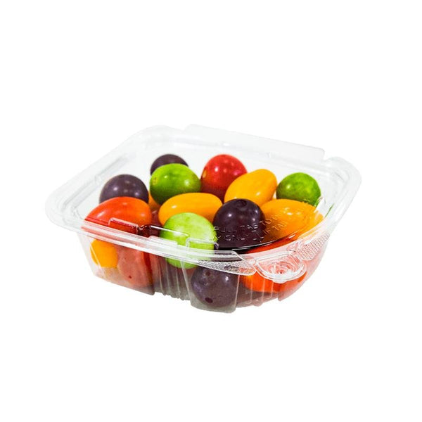 PLS-12 | 12oz PET Clear Rectangular Hinged Safety Lock Salad Container - 240 Sets