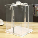  Clear Square Cake Box W/ White Base Clear Lid large size