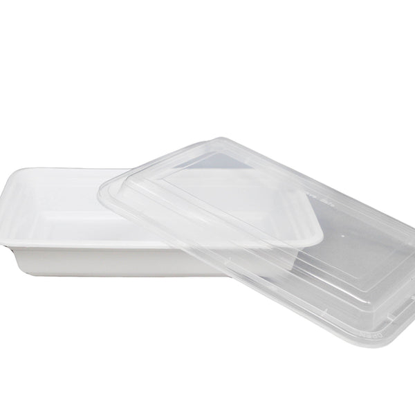 Freshware® 28oz PP Plastic Rectangular Food Containers Lids, 1-Compart