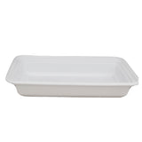 RE-28 | HD 28oz Microwaveable PP White Rectangular Food Container W/ Lid -150 Sets