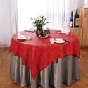 Biodegradable Stone Plastic Red Rose Pattern Tablecloth | 180x180cm - 150 Pcs