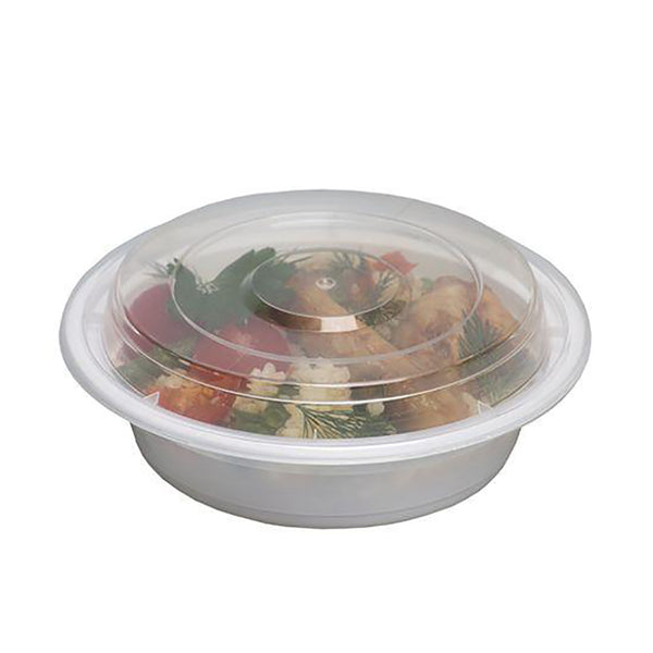HD 24oz Microwaveable PP White Round Container chinese take-out