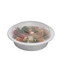 RO-16 | HD 16oz Microwaveable PP White Round Container W/ Lid - 150 Sets