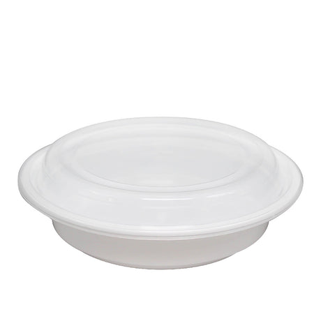HD 24oz Microwaveable PP White Round Container  white background