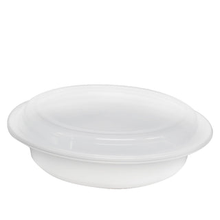 RO-37 | HD 37oz Microwaveable PP White Round Container W/ Lid - 150 Sets
