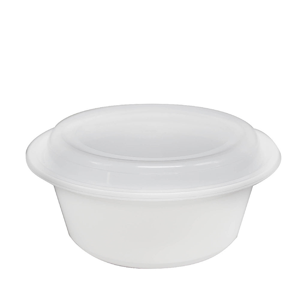 RO-42/40 Base | HD 40oz Microwaveable PP White Round Food Container (Base Only)  - 300 Pcs