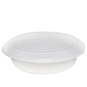 48oz Microwaveable PP White Round Food Container W/ Lid  in white background top quality