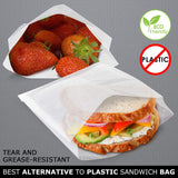 MCN320201 Greaseproof White Paper Gusseted Sandwich Bag | 6x0.75x6.75" - 1000 Pcs