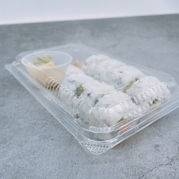 SHT-3 | Clear Rectangular Hinged Sushi Container | 7.68x4.72x1.57