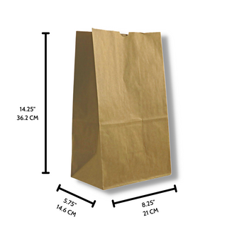 HD-8614 #520 | 20lb Eco-Friendly Paper Kraft Checkstand Bag | 8.25x5.75x14.25