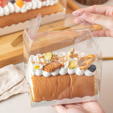 Small Clear Cake Roll Box W/ Handle | 5.31x3.14x6.49" - 50 Sets