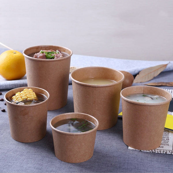 12oz Eco-friendly Kraft Paper Soup Cup hot Chinese 