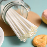 Eco-friendly Diagonal Cut White Paper Straw  in a glass jar