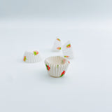 2" White With Strawberry Pattern Baking Paper Cup - 1000 Pcs